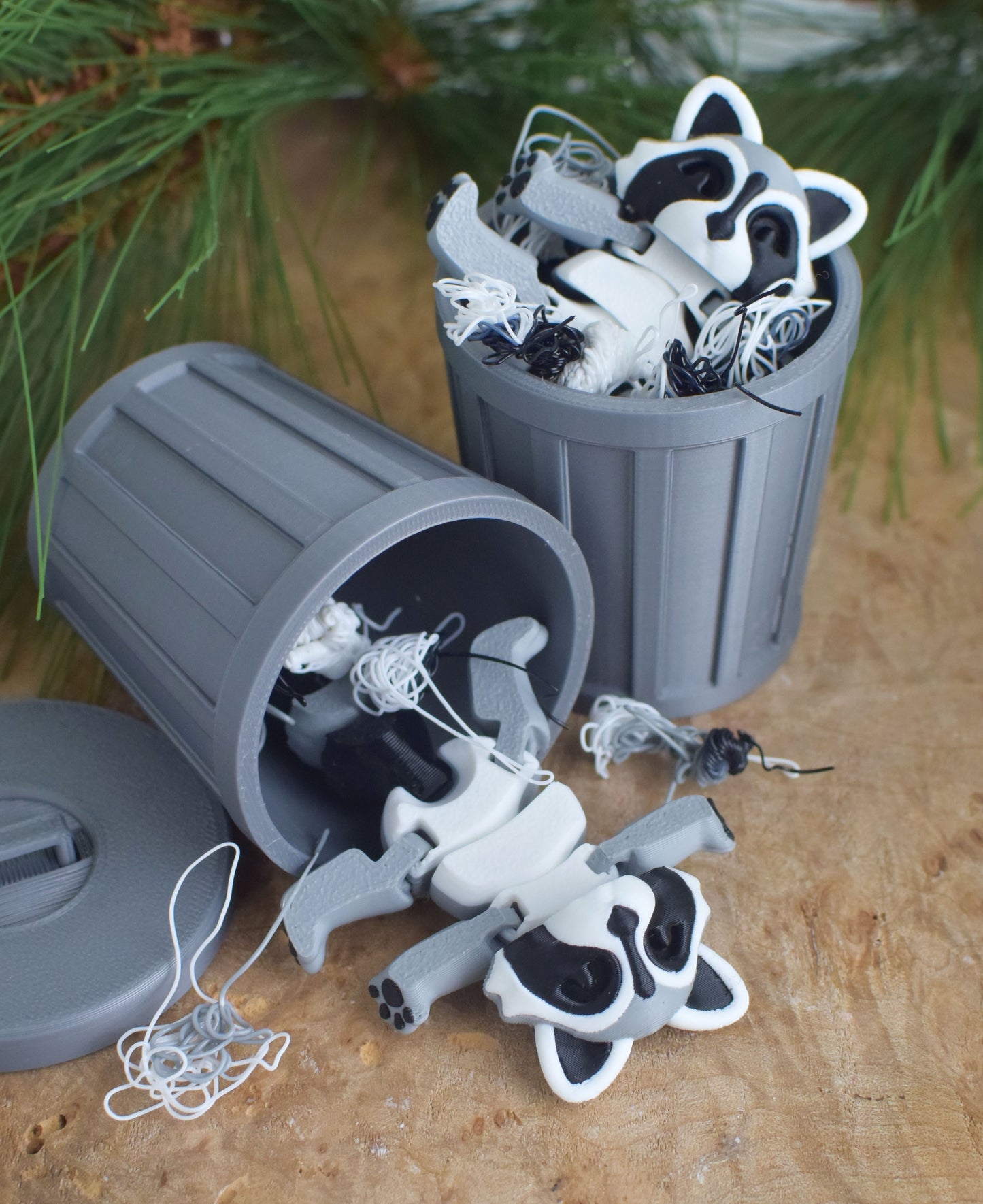 3D Printed Racoon With Trash Can