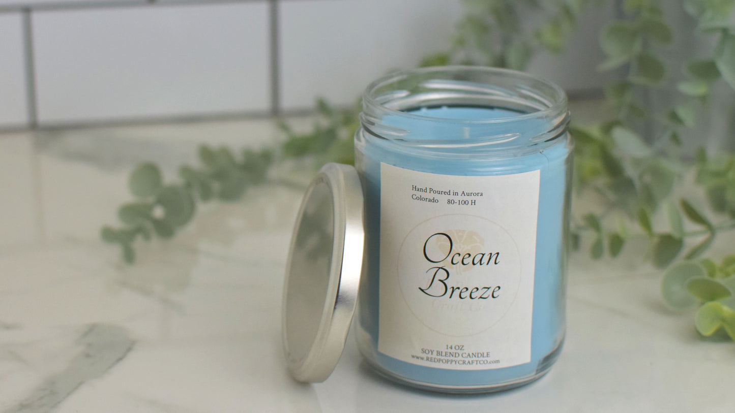 Ocean Breeze Hand Poured Soy Blend Candle