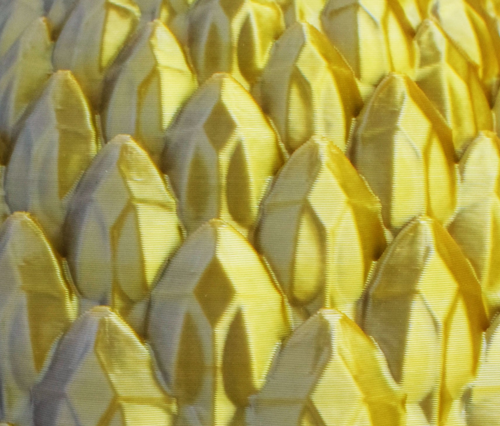 Close-up of yellow and gray textured dragon pattern
