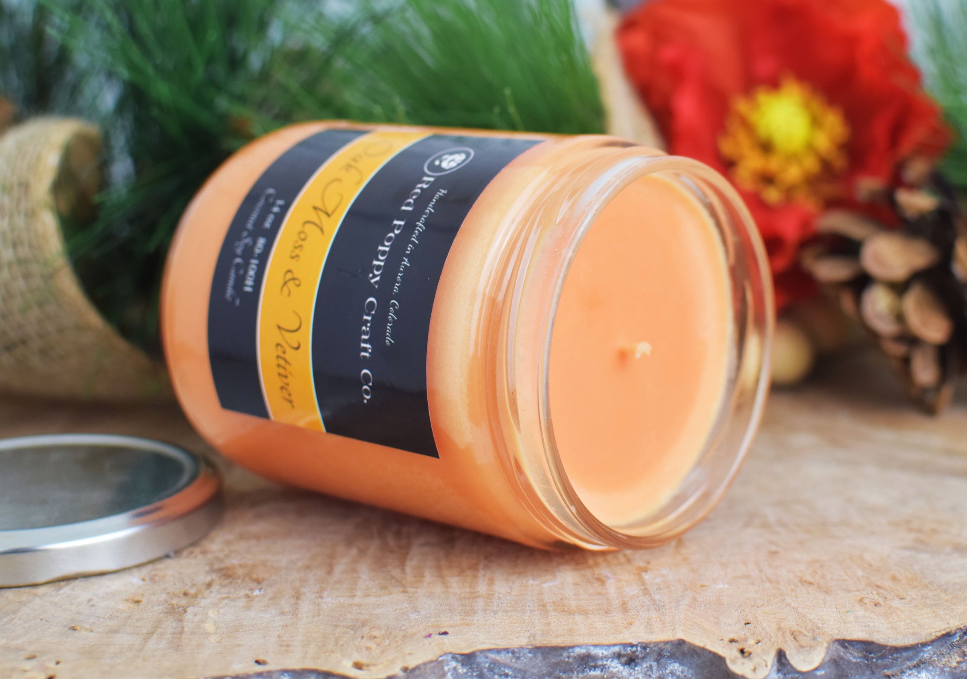 Oakmoss And Vetiver Candle Soy Candle Red Poppy Craft