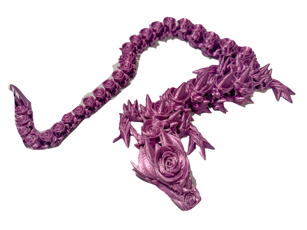 Magenta colored Rose dragon with white background